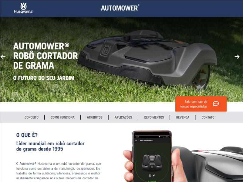 Husqvarna lança hotsite dedicado ao Automower, robô cortador de grama